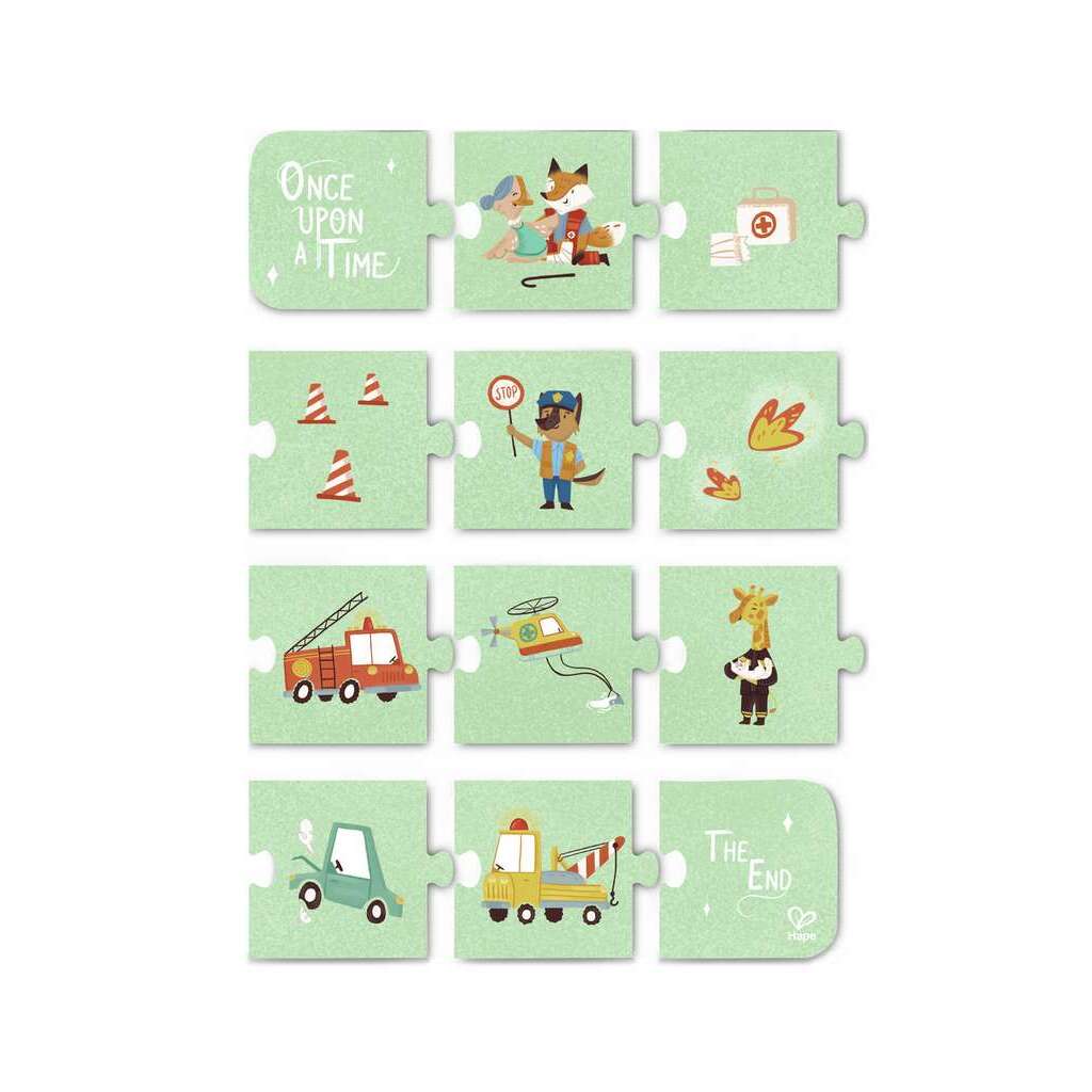 Puzzles progesivos - 4 en 1 - Vehículos de rescate