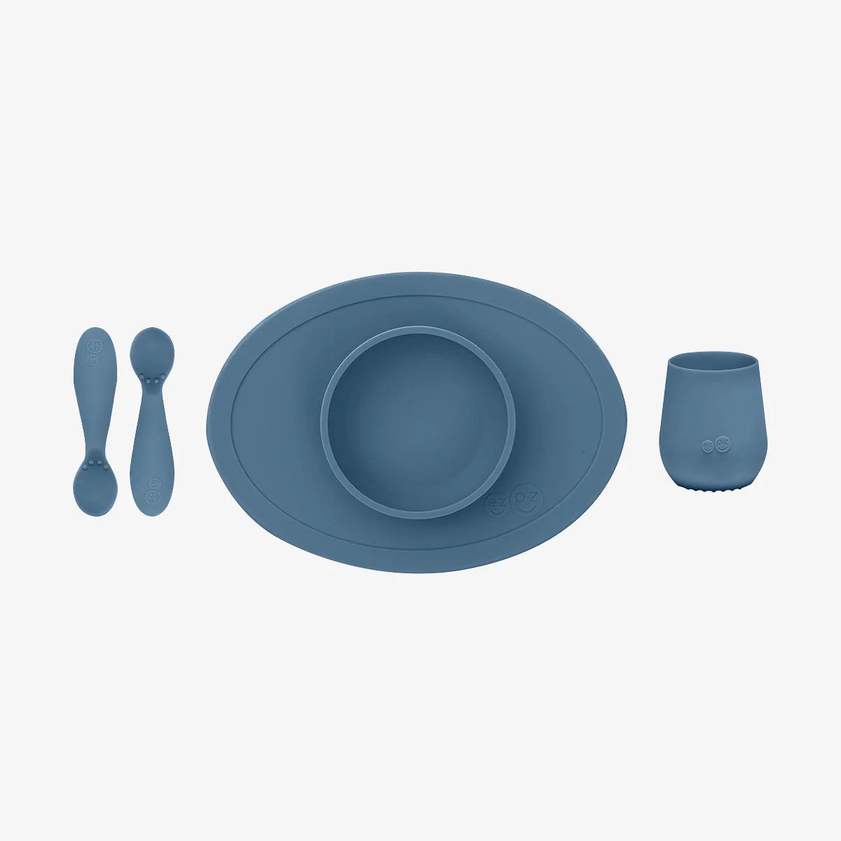 First Foods Set - Plato Antideslizante, Vaso y Cucharas - Blush