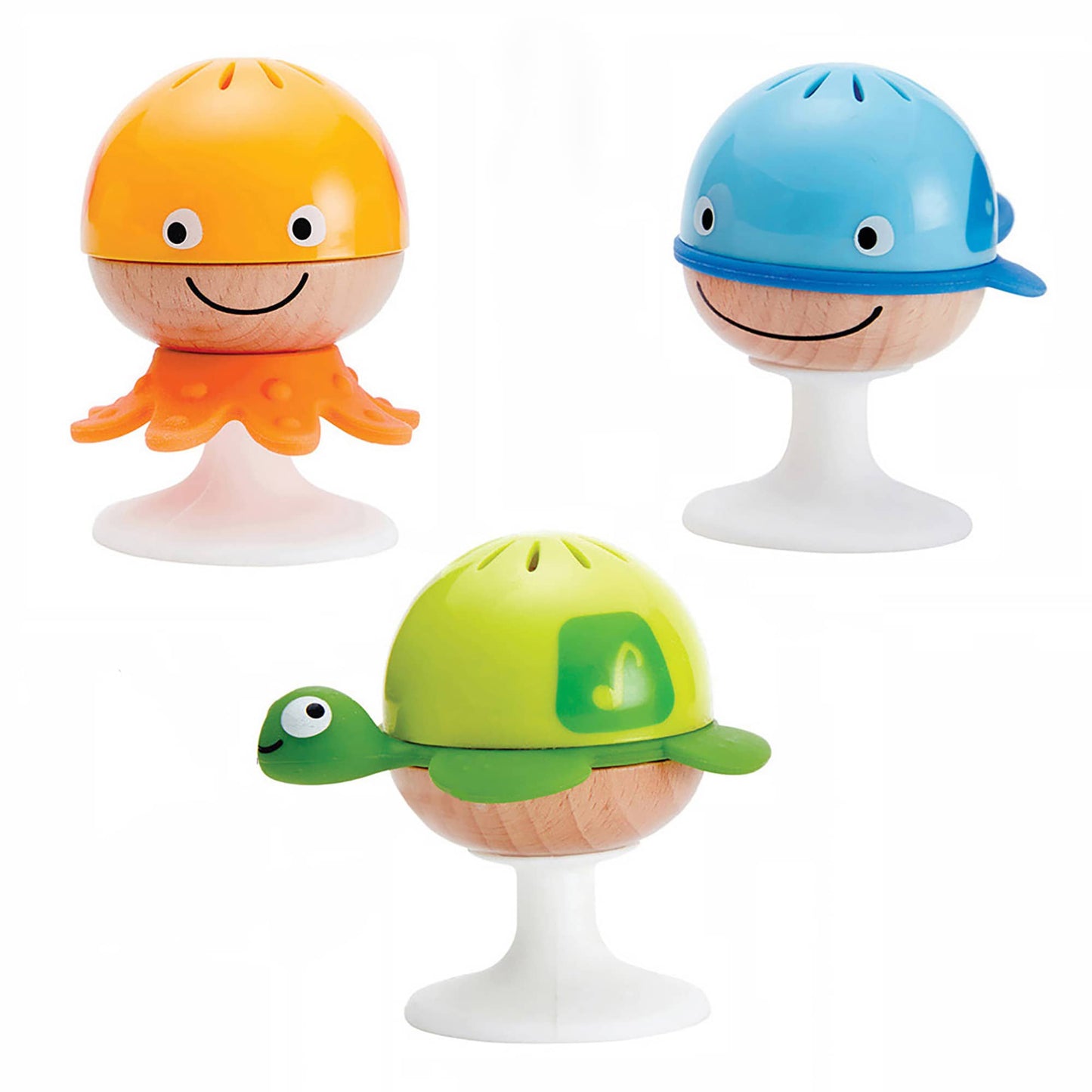 Set de 3 sonajeros con ventosas