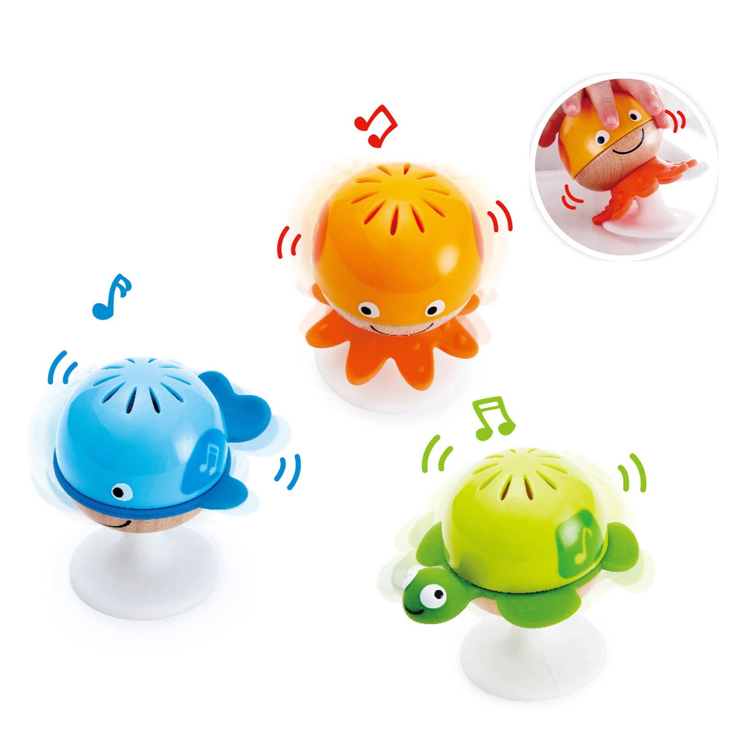 Set de 3 sonajeros con ventosas