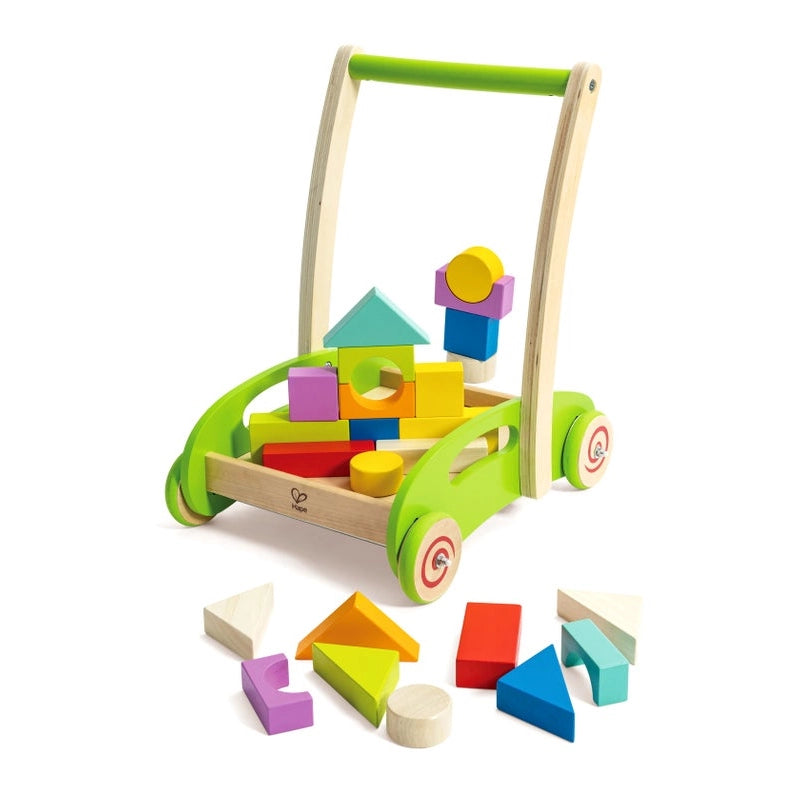 Carrito de Empuje con Bloques de Madera