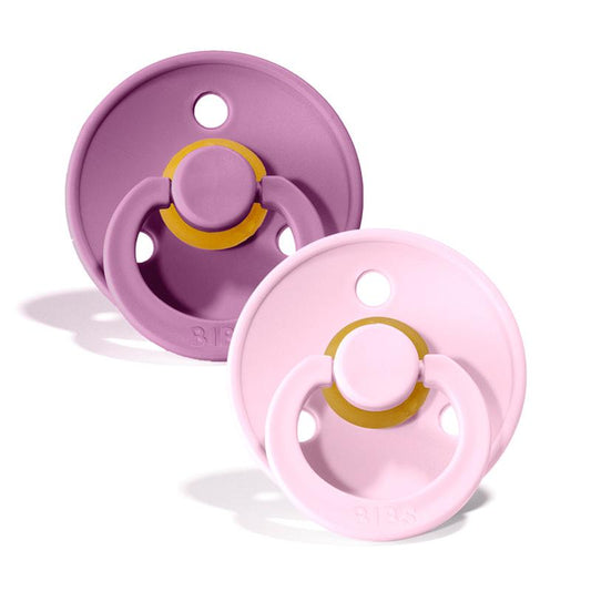 Chupete BIBS Colour Látex Natural Pack x 2 Dusky Lavender/Baby Pink - Talle 1