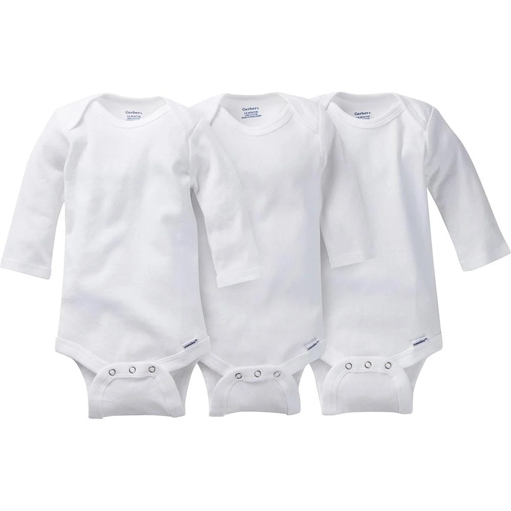 Set de 3 bodies blancos manga larga Algodón
