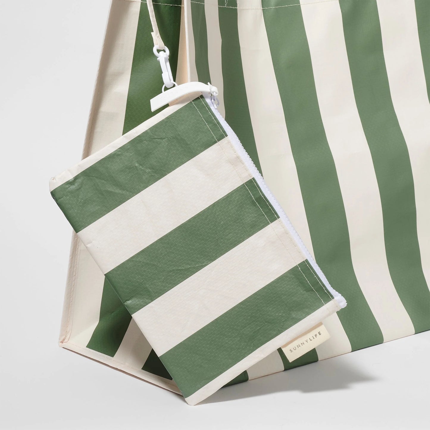 Bolso de Playa Impermeable Extragrande - Olive Stripe