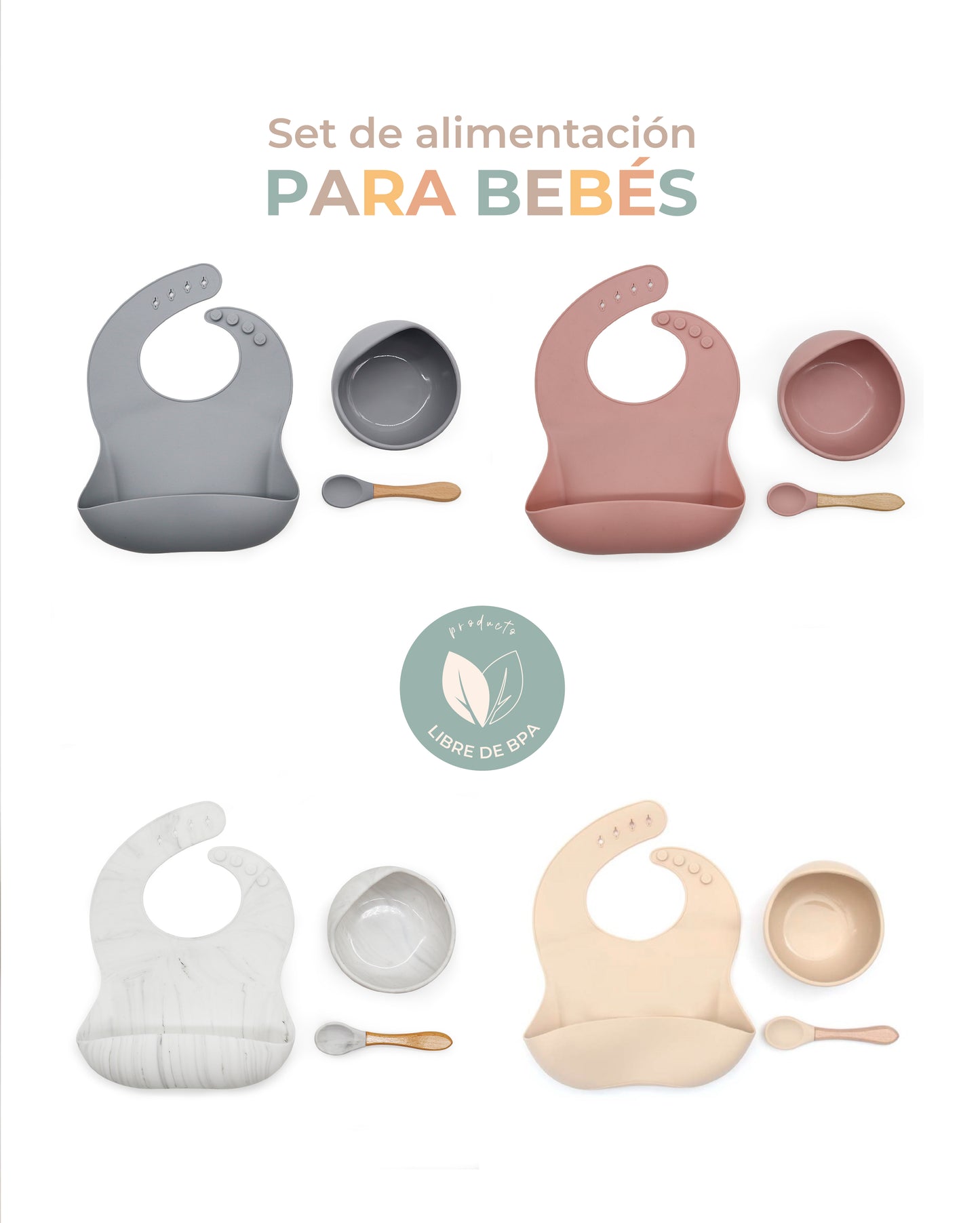 Set de Alimentación Basic: Bowl + Cuchara + Babero