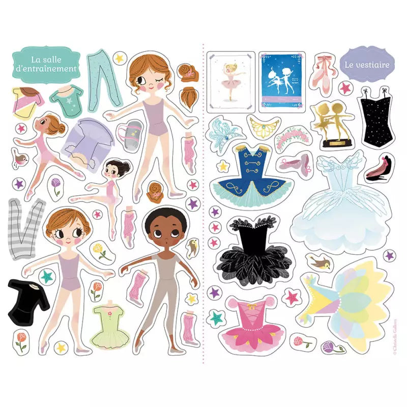 Stickers Reutilizables con Tarjetas Bailarinas