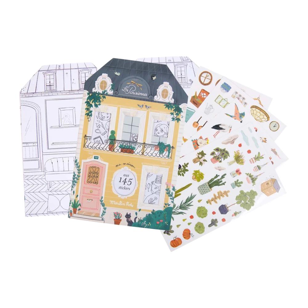 Cuaderno de Colorear con Stickers Mansión Parisina