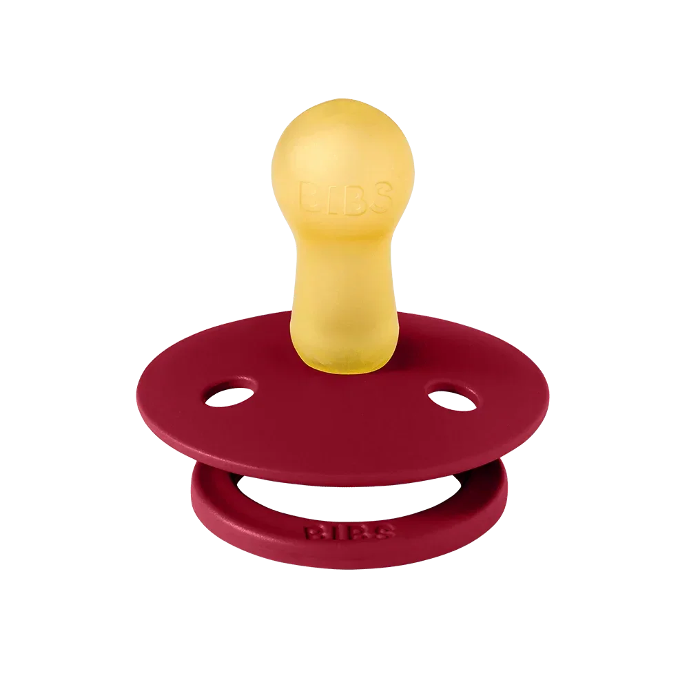 Chupete BIBS Colour Látex Natural Pack x 2 Coral/Ruby- Talle 1