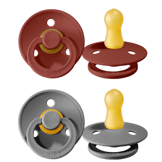 Chupete BIBS Colour Látex Natural Pack x 2 Rust/Smoke - Talle 1