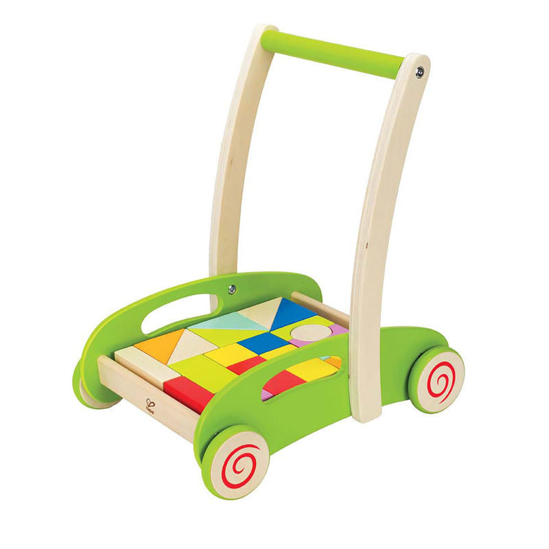 Carrito de Empuje con Bloques de Madera