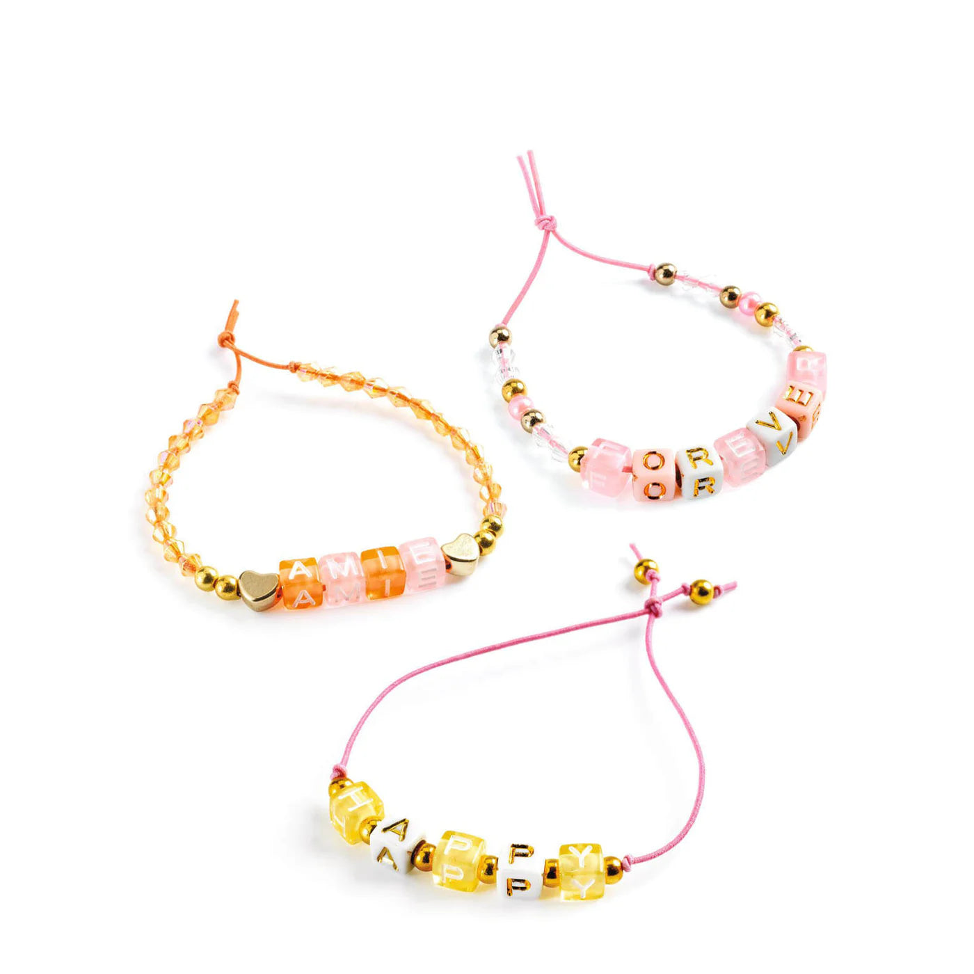 Kit de Armado de Pulseras Alphabet Gold