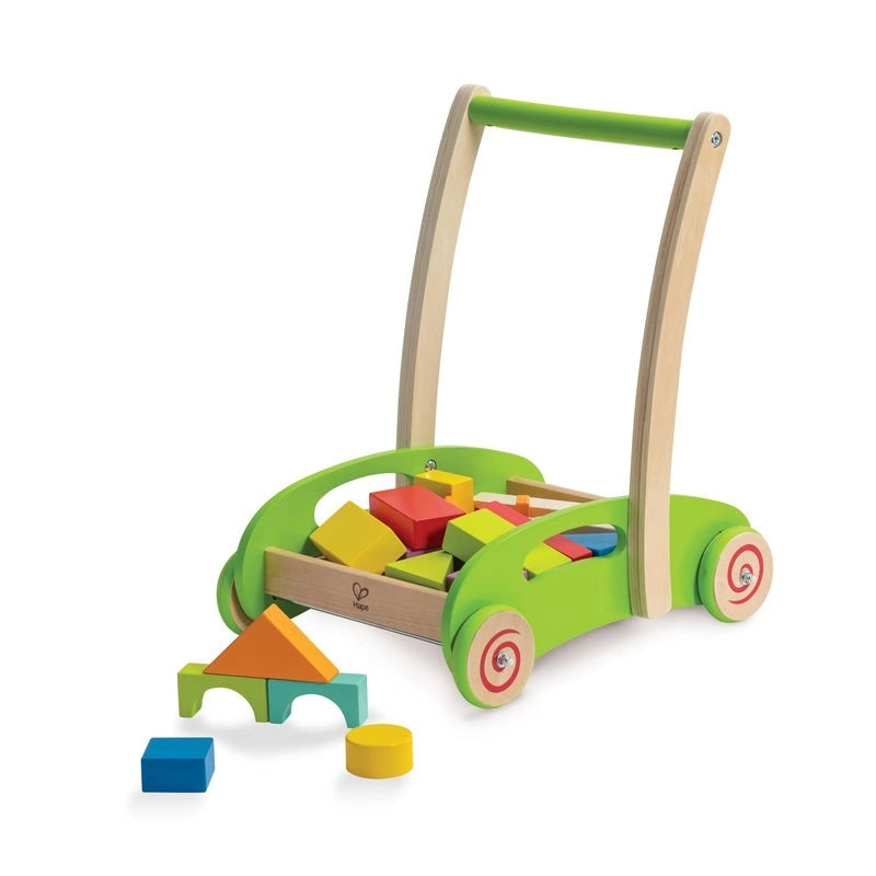 Carrito de Empuje con Bloques de Madera