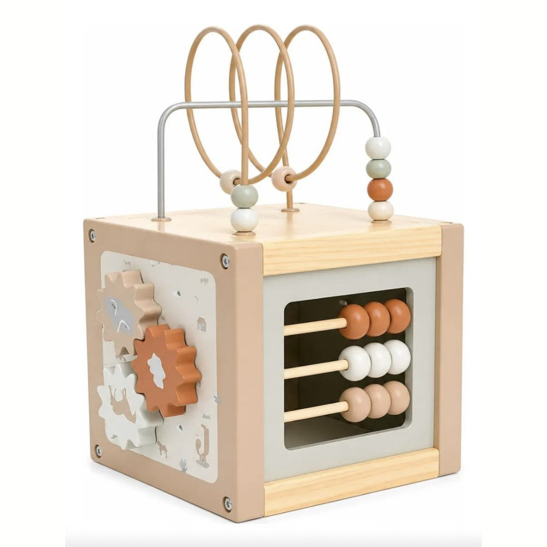 Cubo de actividades de madera