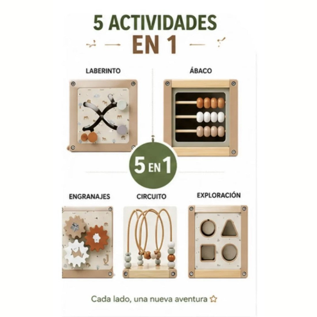 Cubo de actividades de madera
