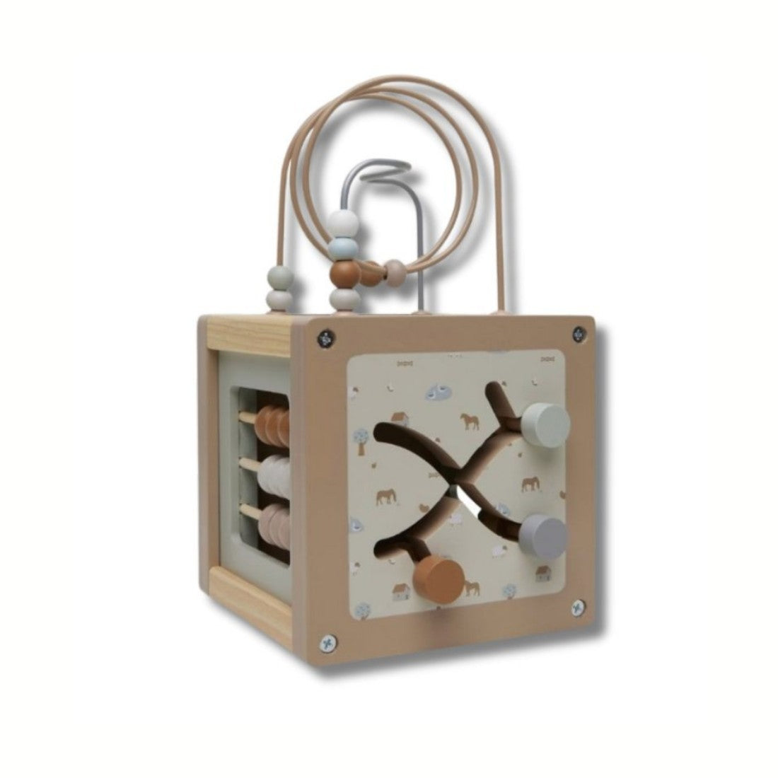 Cubo de actividades de madera
