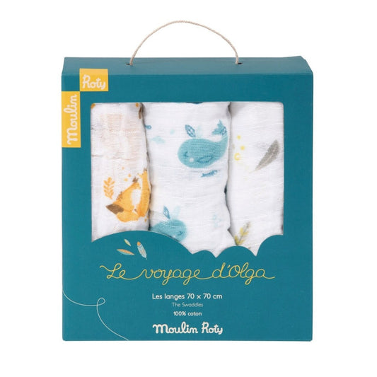 Muselinas Le Voyage de Olga  (70 x 70 cm) - Set de 3