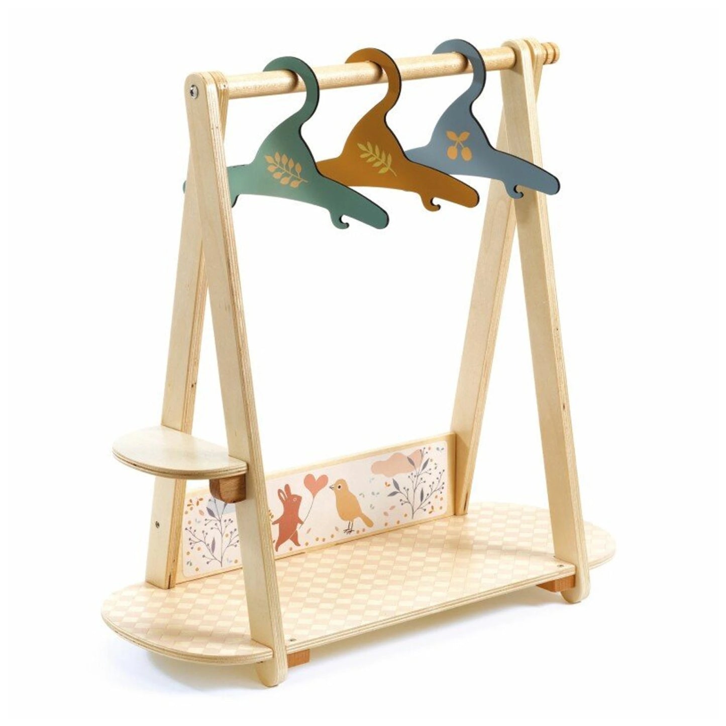 Perchero para muñecas con estante