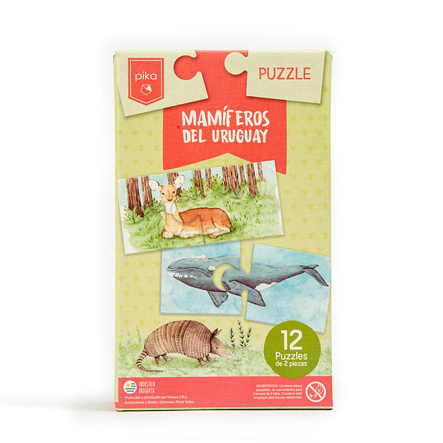 Mamíferos del Uruguay - 12 Puzzles de 2 piezas