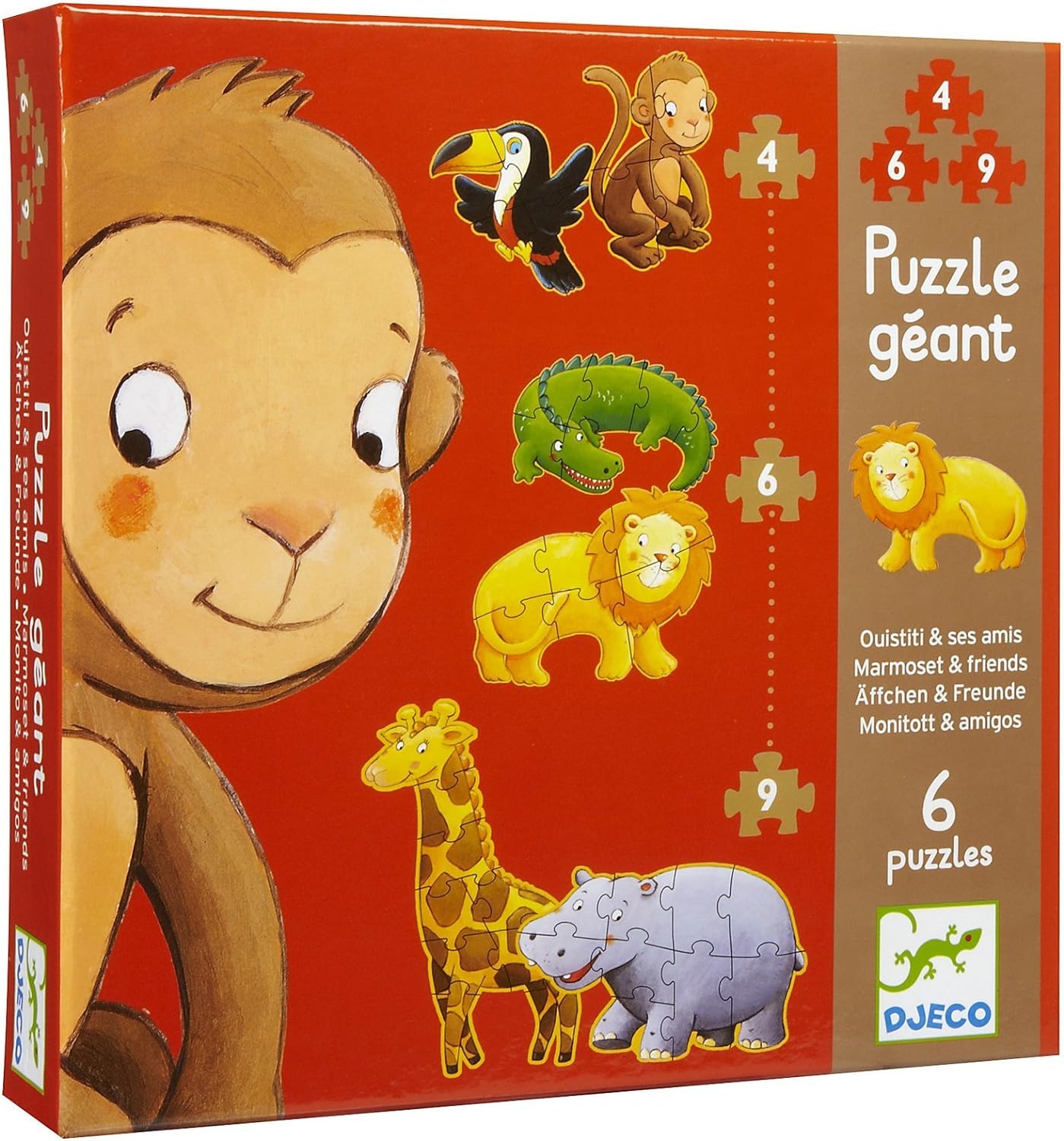 6 Puzzles Progresivos Marmoset & Friends 4 a 9 piezas