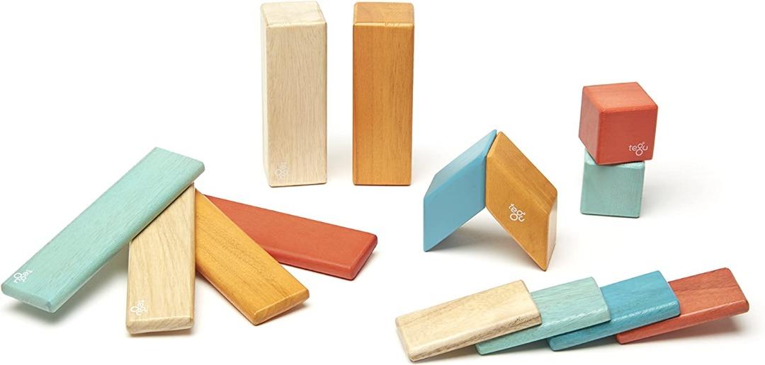 Tegu Sunset - 14 Piezas Bloques Magnéticos de Madera