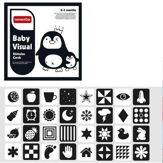 Tarjetas de Estimulación Visual en Blanco y Negro para Bebés
