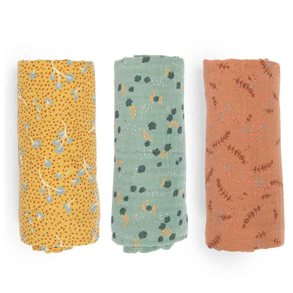 Set de 3 muselinas de algodón orgánico Trois Petits Lapins
