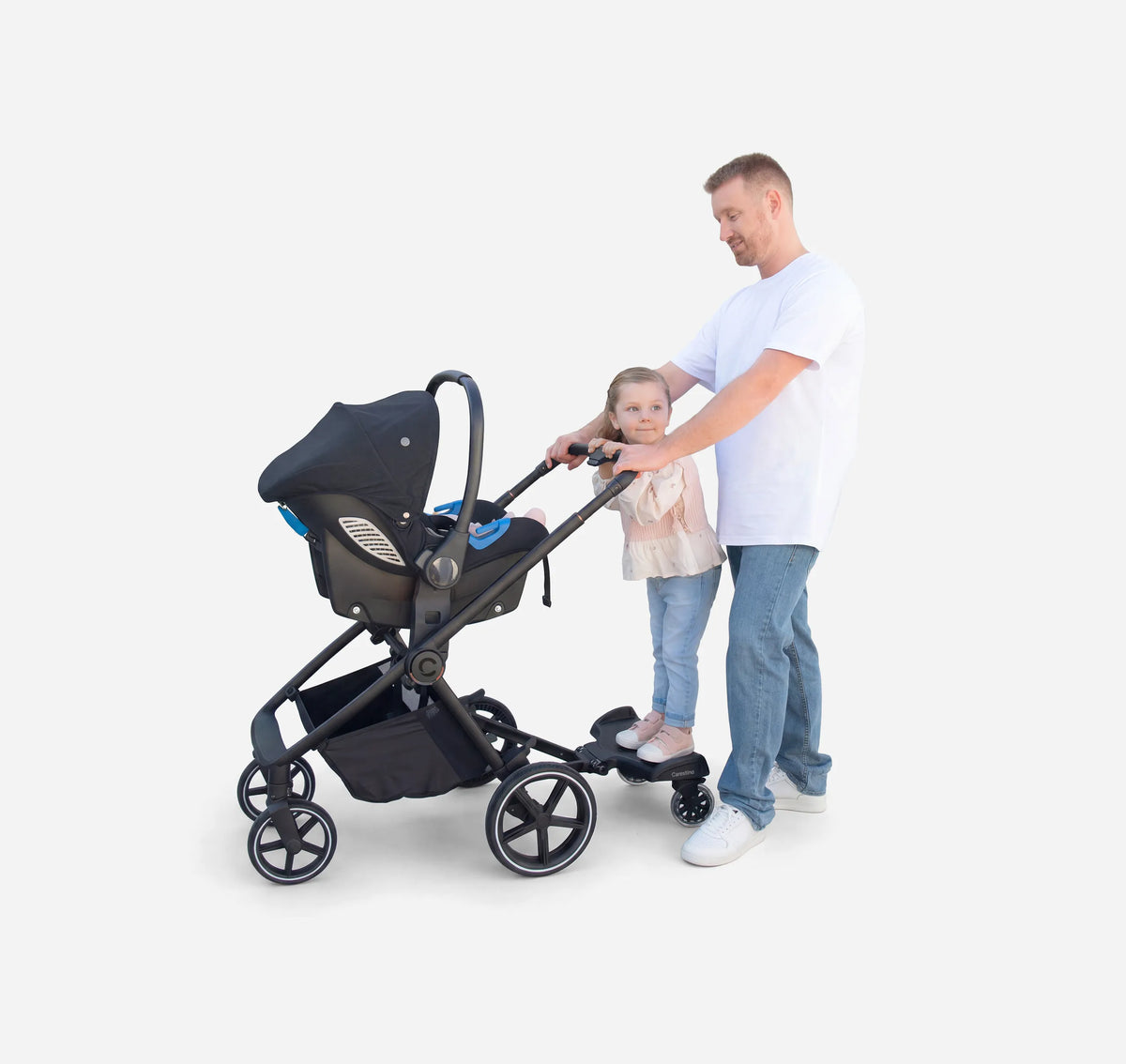 Soporte Patineta y Asiento Universal para Cochecito