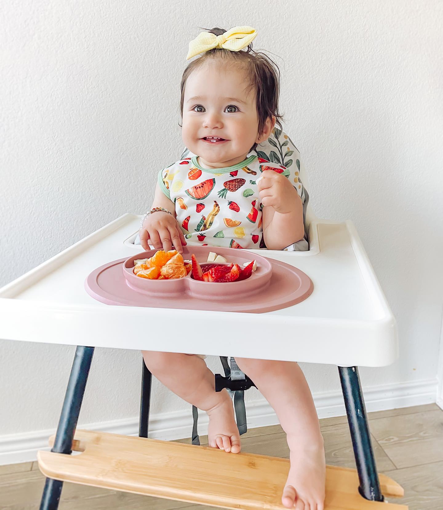 Mini Feeding Set - Plato Antideslizante con Individual + Tenedor y Cuchara - Blush